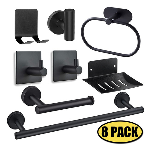 Juego Sets De Accesorios Para Baño 304 Inoxidable 8pzs