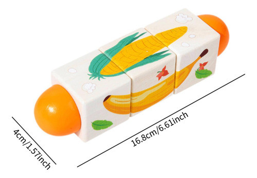 Twist De Madera Toy Brain Teaser Padre Frutas Verduras