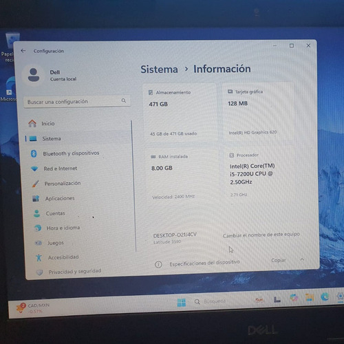 Dell Latitude 3590 Core I5 7ma Negro (Usado)