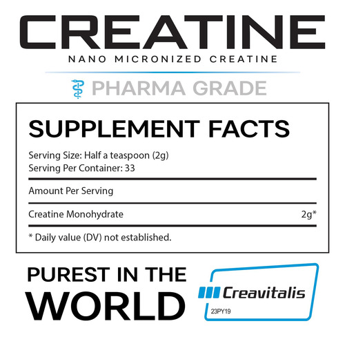 Creatina Monohidratada Em Pó Python Nano Micronizada 65g