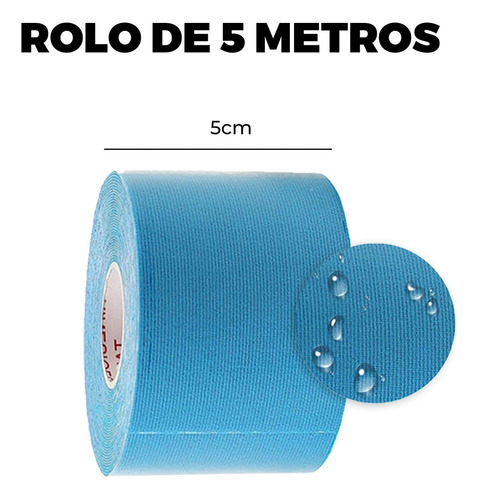 Kit 3 Fita Bandagem Elástica Fisioterapia Taping Muscular Tape Musculação Exercícios Esporte Joelho Coluna Vertebral Ombro Ligadura Cor Sortida