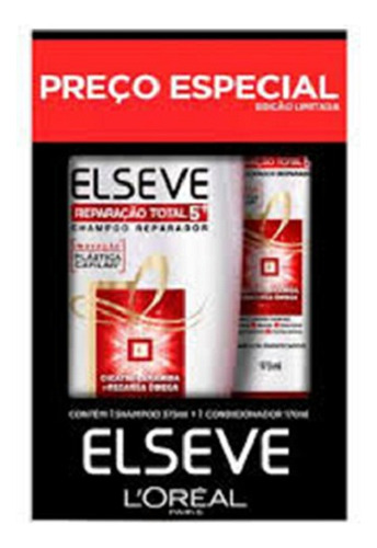 Kit Elseve Shamp 375ml E Condicion 170ml Reparação Total 5
