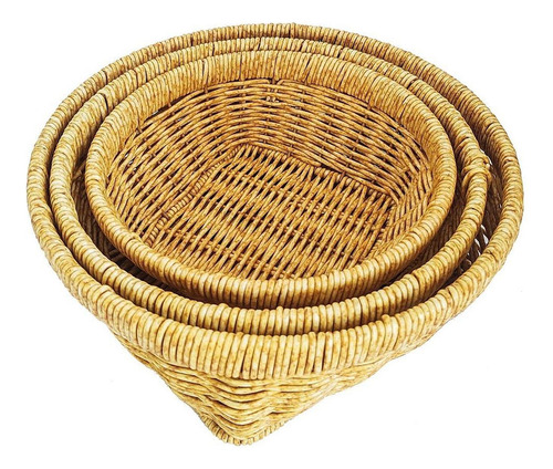 Cesta De Comida Apilable, Cesta De Mimbre De Imitación, S
