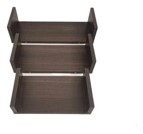 Imagen 2 de 10 de Set De 3 Repisas Flotantes Estilo U 30 X 15 Cm Color Roble Dakar