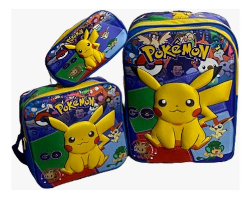 Kit Mochila Primaria Jumbo Lonchera Lapicera 3d 3pzas Envío