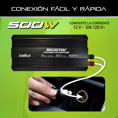 Inversor De Voltaje Taika 500 Watts Tk-pw500