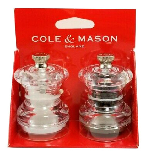 Juego De Molino Sal Y Pimienta Acrílico 6 Cm Cole & Mason Color Transparente