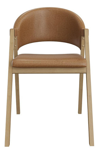 Cadeira Suellen Luxo Reforçada Para Mesa De Jantar - Balaqui Estrutura Da Cadeira Caramelo Assento Não Aplica Desenho Do Tecido Couro