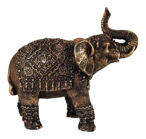 Elefante Indiano Em Resina Sorte E Sabedoria 19 Cm.