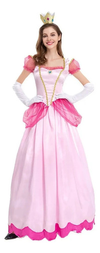 Vestido Fiesta Princesa Peach Halloween Vestido De Cosplay K