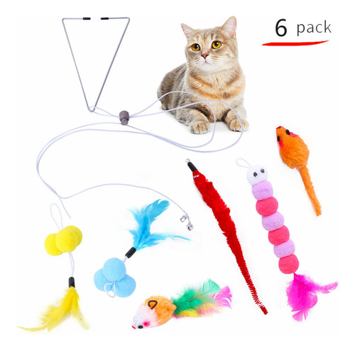 3 X 6x Puerta Colgante Gato Juguetes Oruga Gatito Teaser