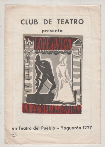 1953 Texto De Bergamin Programa Teatro Del Pueblo Montevideo