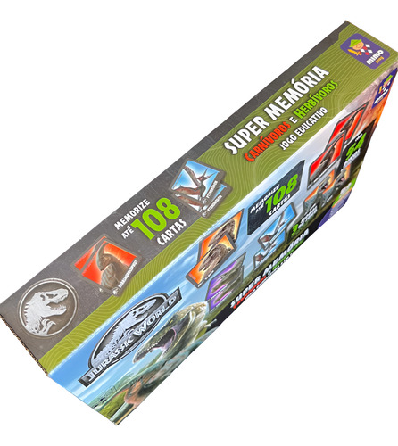 Super Memória Jurassic World 108 Peças 3 Em 1 Mimo Toys 2046