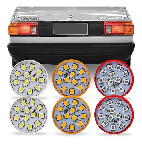 Kit 6 Lampada Led Para Lanterna Voyage Quadrado 1985 A 1990