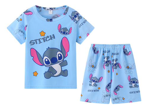 Pijama Infantil Stitch 2024, Nuevo Pijama De Manga Corta