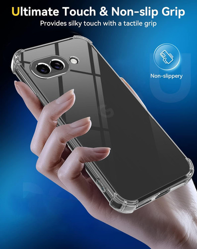 Funda Uso Rudo Silicona Tpu Suave Para Google Pixel 9a +mica Transparente Google Pixel 9a