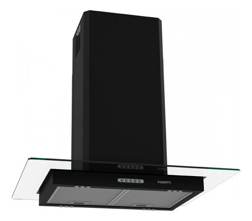 Coifa Ilha Retangular Aço 75 Cm Com Vidro 127v Black
