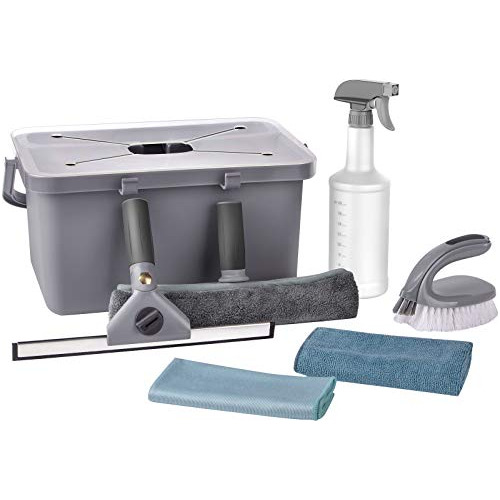 Window Cleaning Kit With Storage Caddy, Professional Wi...