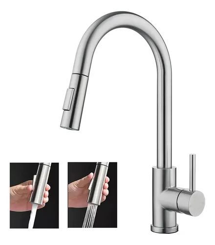 Torneira Yesop para cozinha bancada Gourmet Monocomando Escovada Acabamento Escovado cor prateado