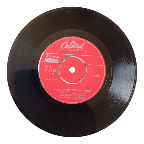 Vinilo Single De Anthony Quinn - A Veces -( T136 (Usado)