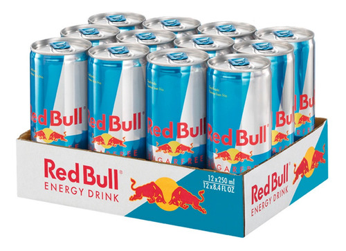 Bebida Energetica Red Bull Sugar Free 12 Latas De 250ml