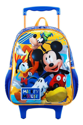 Mochila Infantil Mickey Mouse Disney Escolar Tam G Rodinhas