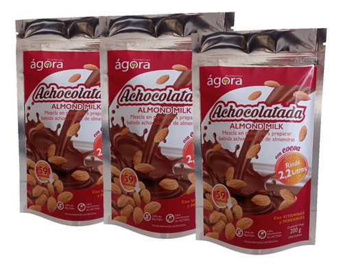 Combo (3) Leche De Almendra / Achocolatada / Coco 200 Gr