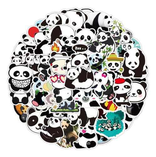 50 Pegatinas Panda De Vinilo Impermeable Simpatic