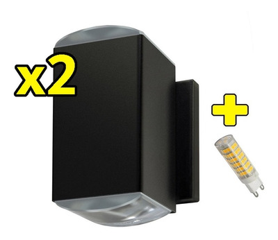 Pack X 2 Bidireccional 2 Lente Óptico Con Led G9 6w Exterior