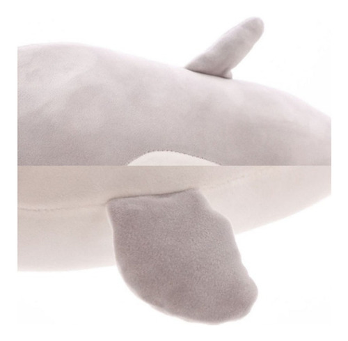 Peluche Almohada De Delfin Felpa Ultra Suave 50 Cm Color Gris