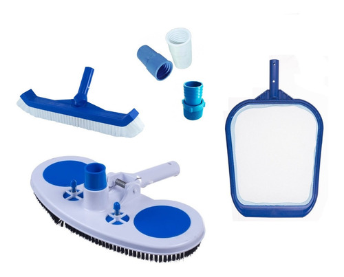 Kit Limpeza Para Piscinas Com Aspirador Escova E Peneira 