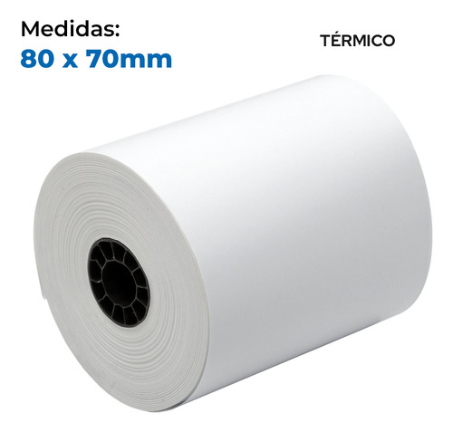 100 Rollos Papel Térmico 80x70 Impresora 80mm Blanco