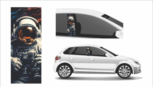 Sticker Forrar Postes Pilar Ventanilla Auto astronauta 001