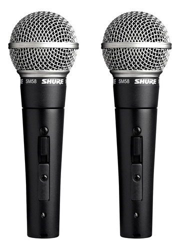 2 Micrófonos, Shure Sm58s Vocal Profesional Con Interruptor 