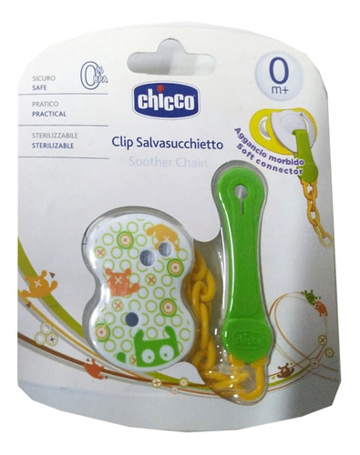 Clip Porta Chupete Chicco 0+ De Colores- Aj Hogar