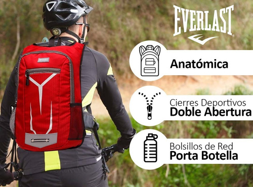Imagen 5 de 10 de Mochila Everlast Bici Running Trekking Liviana Deportes New