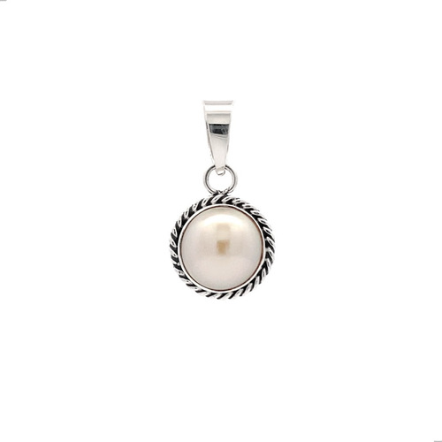 Imagen 1 de 10 de Dije De Perla Natural Cultivada Con Plata 925 Y Oxido Agálea