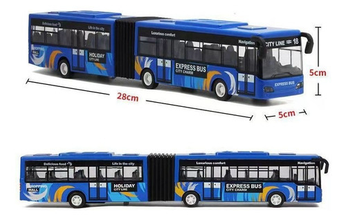 Modelo De Autobús 1:32 De Juguete Con Luz Y Sonido De Color Azul
