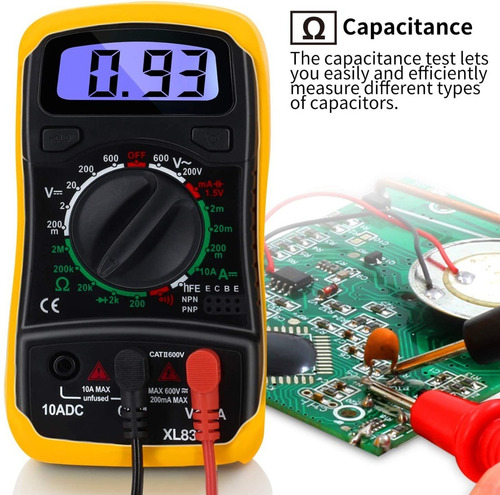 Imagen 7 de 9 de Multimetro Digital Lcd Profesional Xl830l
