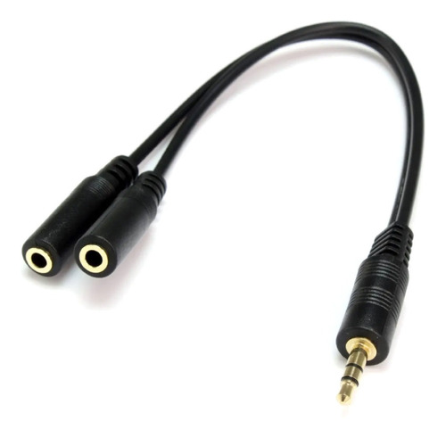 Imagen 1 de 4 de Cable Adaptador Audio Miniplug 3.5mm Macho A 2 Hembra 3.5mm