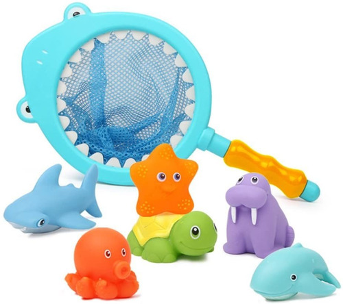 Hafuziyn Bath Toy With Fishing Net, Floating Animals, Catch 