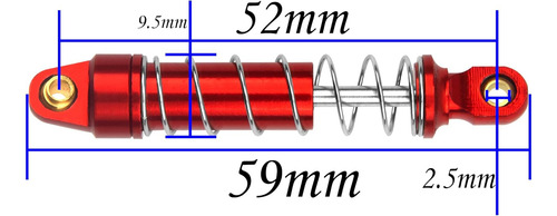 Amortiguador Rc 1/18, Amortiguador Ajustable De 52mm Y Enlac