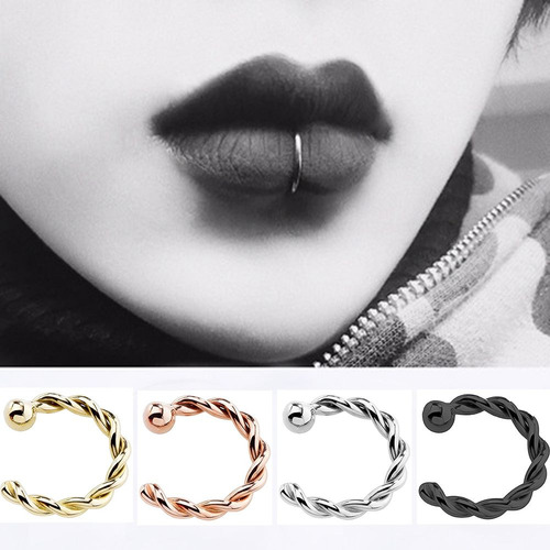 Anillo De Nariz Falso, Anillo Para Labios Con Forma De Torsi