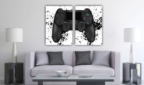 Cuadro Decorativo Control Gamer Playstation 2 Piezas - 02