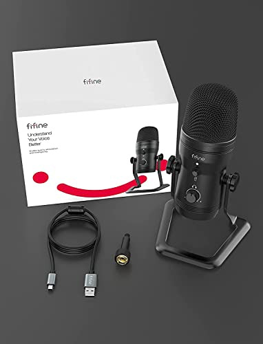 Micrófono Usb Fifine Para Grabación De Estudio, Pc, Ps4