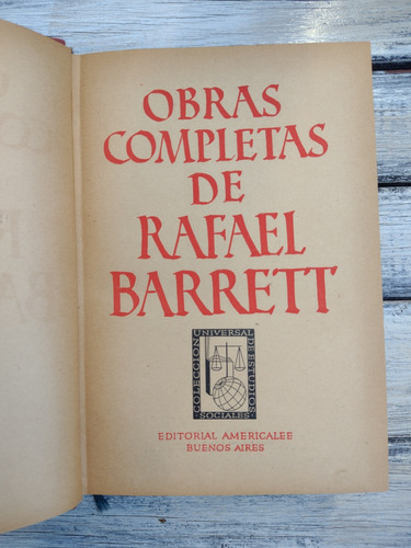 Obras Completas De Rafael Barrett. 1943. Primera Edición 