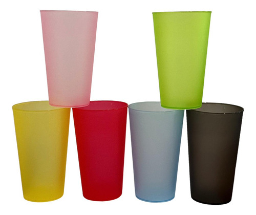 Vaso Reutilizable 500ml Varios Colores (packx5)