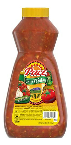 Salsa Pace Chunky Mediana, Ideal Para Noche De Tacos, Botell