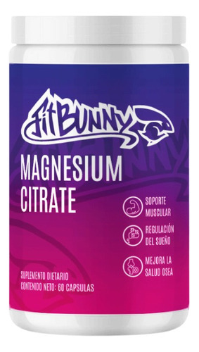 Combo X12 Suplemento Citrato De Magnesio Fitbunny Sin Sabor