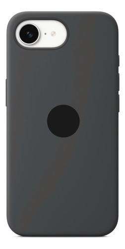 Funda Silicona Con Felpa Para Iphone 16e 2025 Gris Oscuro Con Manzanita